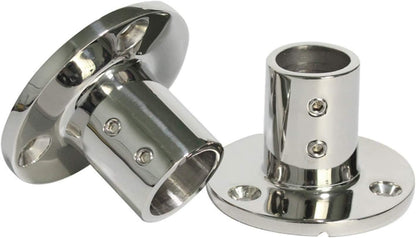 Stainless Steel Boat Round Base Handrail Fittings 90 Degree 1" V1259-DP01-A-1423