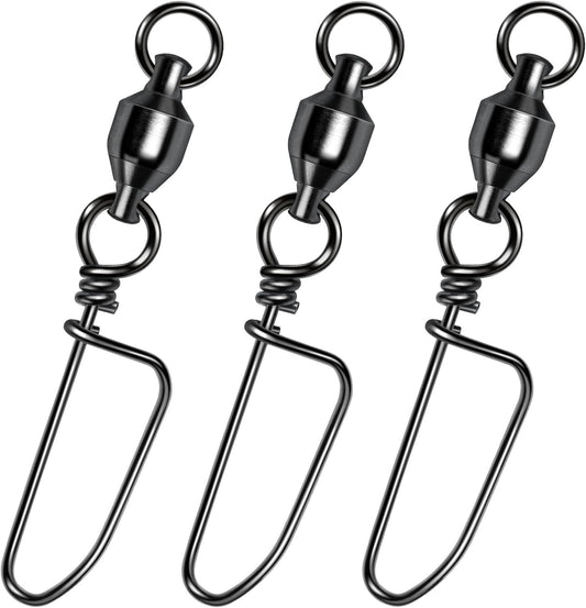 20-Pack Ball Bearing Swivels with Snaps, Fishing Snap Tackle Saltwater Freshwater Coastlock Snaps Barrel V1259-DP01-A-1431