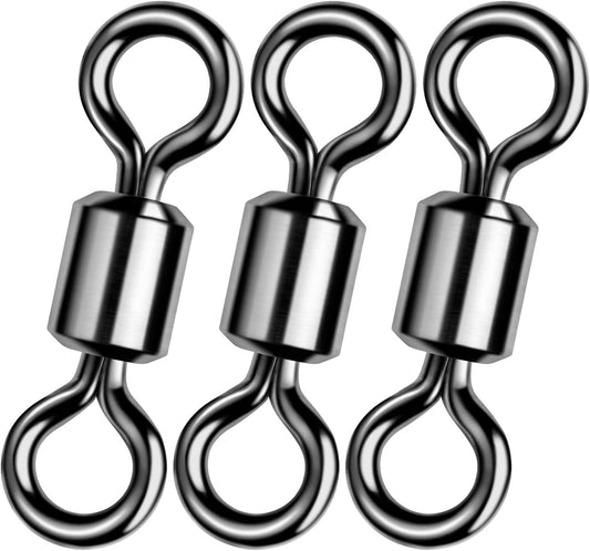 Fishing Barrel Swivels 20 to 50-Pack Tackle Freshwater Saltwater Swivel Rolling Heavy Duty Black Nickel V1259-DP01-A-1443
