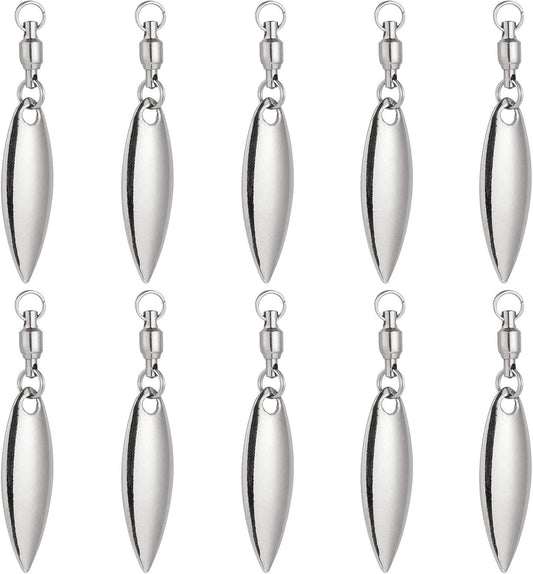10 Pack Spinner Blades with Ball Bearing Swivels Tail Spinnerbait Lure Making Supplies Bass Lures Soft #3.5 V1259-DP01-A-1448