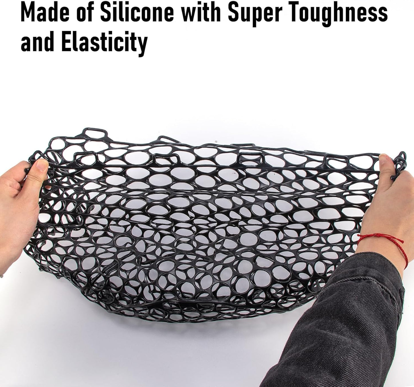 Fishing Nets Silicone Replacement Netting, Clear Black Fly Ice Net Landing Kayak Without Handle for V1259-DP01-A-1449