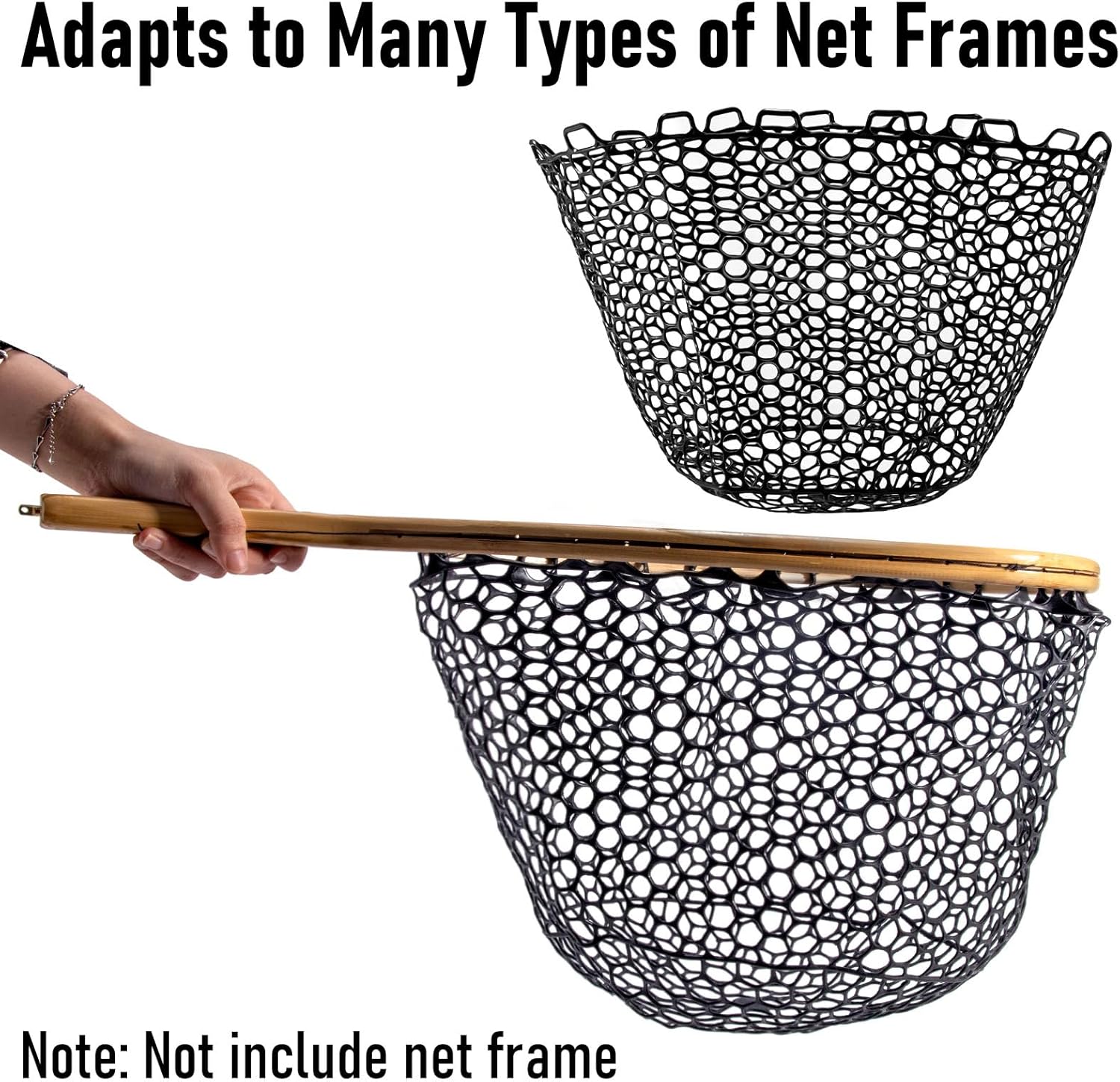 Fishing Nets Silicone Replacement Netting, Clear Black Fly Ice Net Landing Kayak Without Handle for V1259-DP01-A-1449