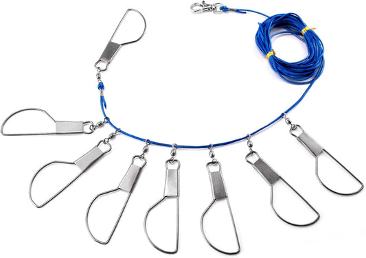 Fish Stringer 16ft/6.5ft, Fishing with Stainless Steel Swivels Snaps Lock and Heavy Duty Ground Pillar, V1259-DP01-A-1450