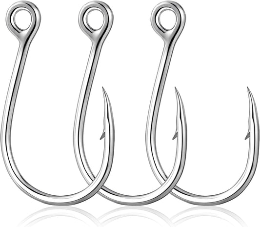10-Pack Inline Hooks 5X Strong Single Replacement Hook for Hard Baits, High Carbon Steel Heavy Duty Welded V1259-DP01-A-1460