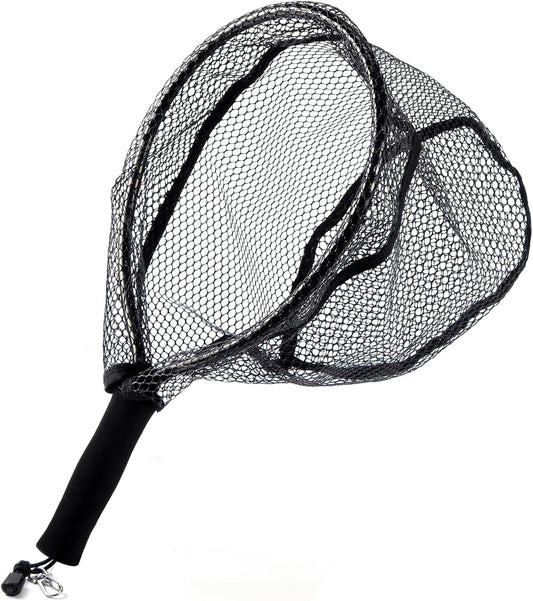 Fly Fishing Net with EVA Handle, Ice Landing Nets CNC Aluminum Alloy Frame, Rubber Coated Mesh Trout Kayak V1259-DP01-A-1464