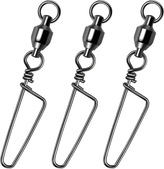 Fishing Snap Swivels, High Strength Ball Bearing Swivel with Stainless Steel Coastlock 26-503LB, Black Nickel V1259-DP01-A-1477