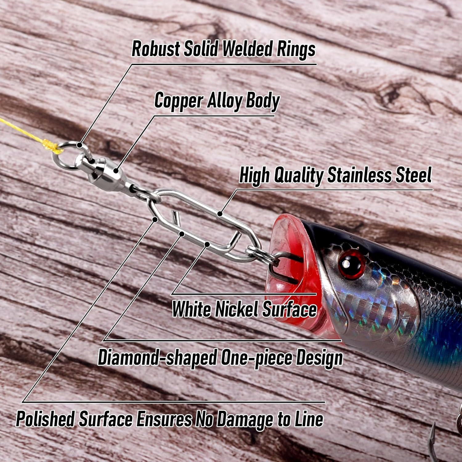 50-Pack Fishing Power Speed Clips 25LB Buy with 30-Pack Swivels 33LB V1259-DP01-A-1481