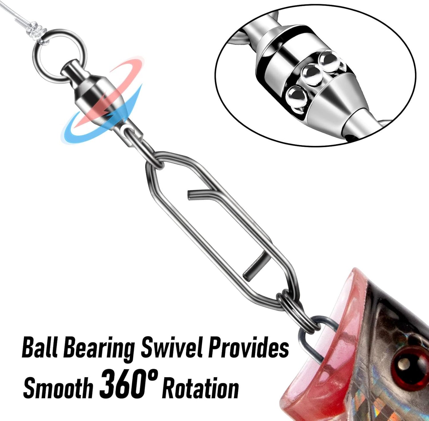 50-Pack Fishing Power Speed Clips 25LB Buy with 30-Pack Swivels 33LB V1259-DP01-A-1481