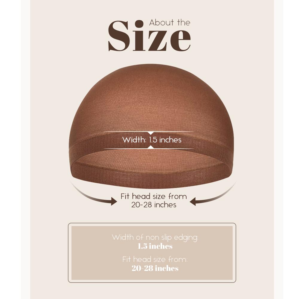 Brown Wig Caps for Women, Stocking Cap Lace Front Wig, Dark 24 PCS V1259-DP01-A-1489
