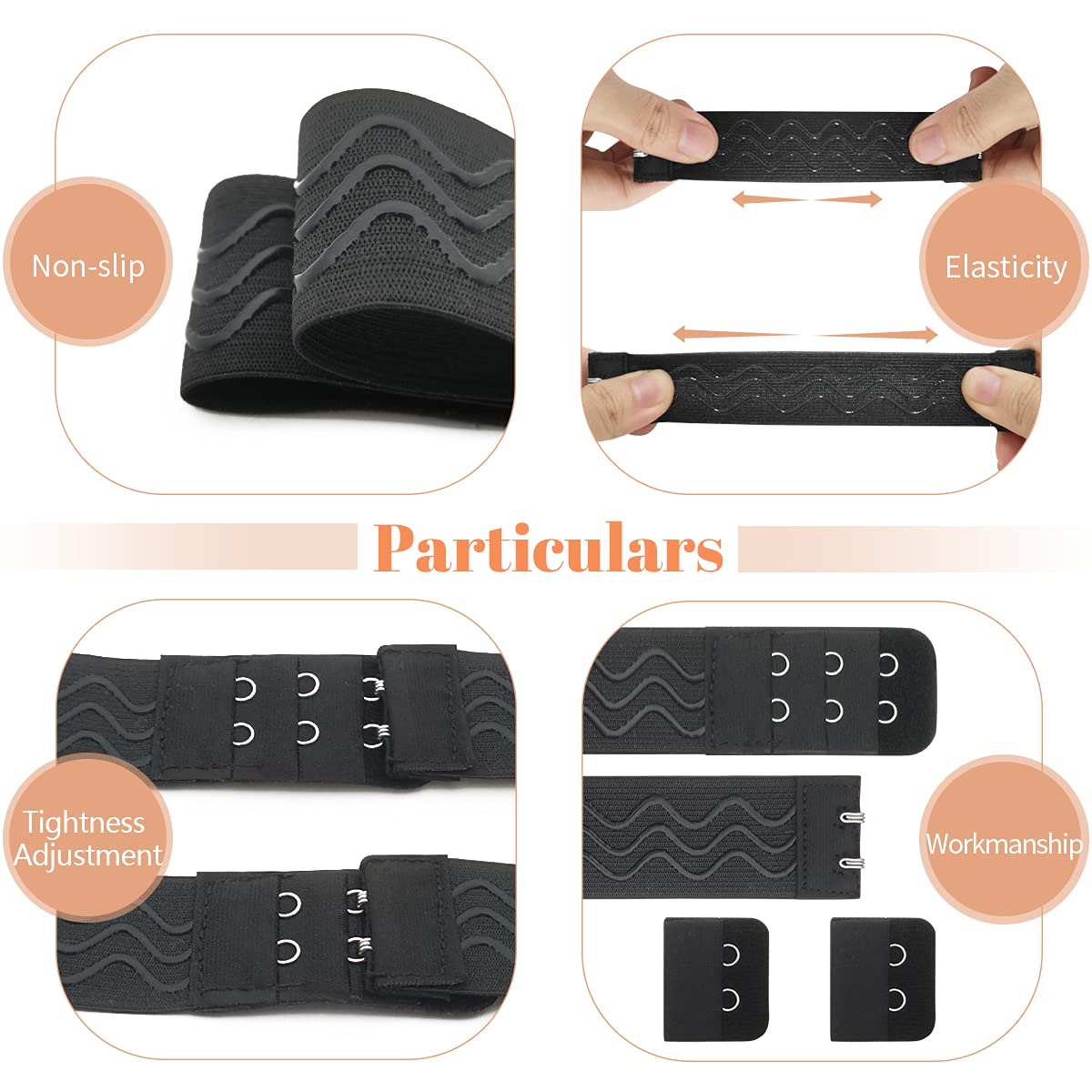 8 PCS Adjustable Wig Elastic Bands with Hook, Sewing for Keeping Wigs in Place V1259-DP01-A-1494