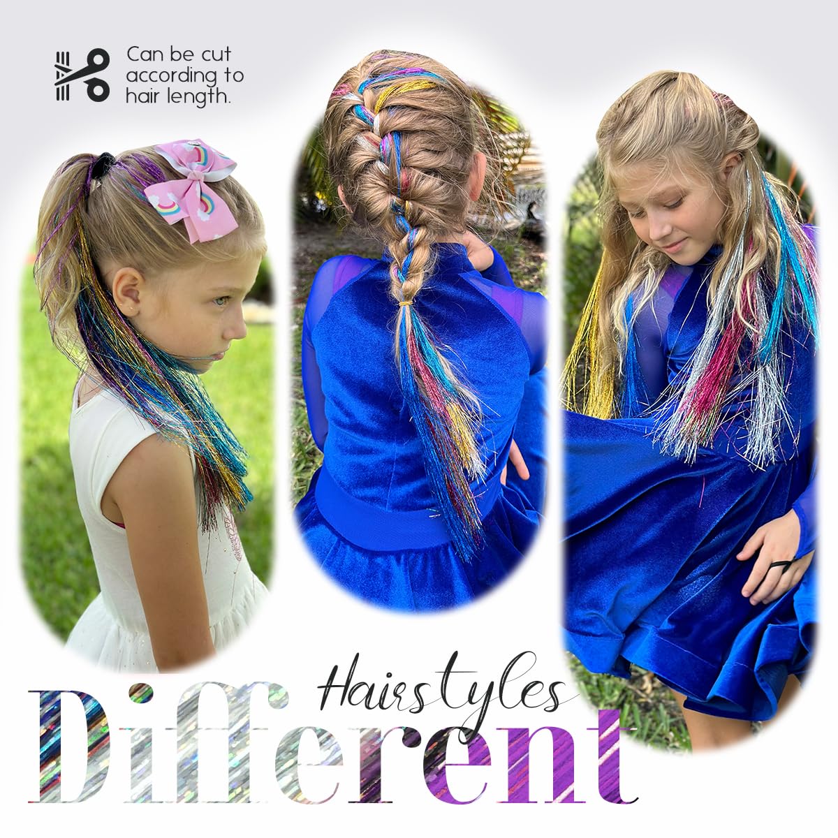 16 PCS Hair Tinsel Extension and 1 PC Halloween Headband V1259-DP01-A-1496