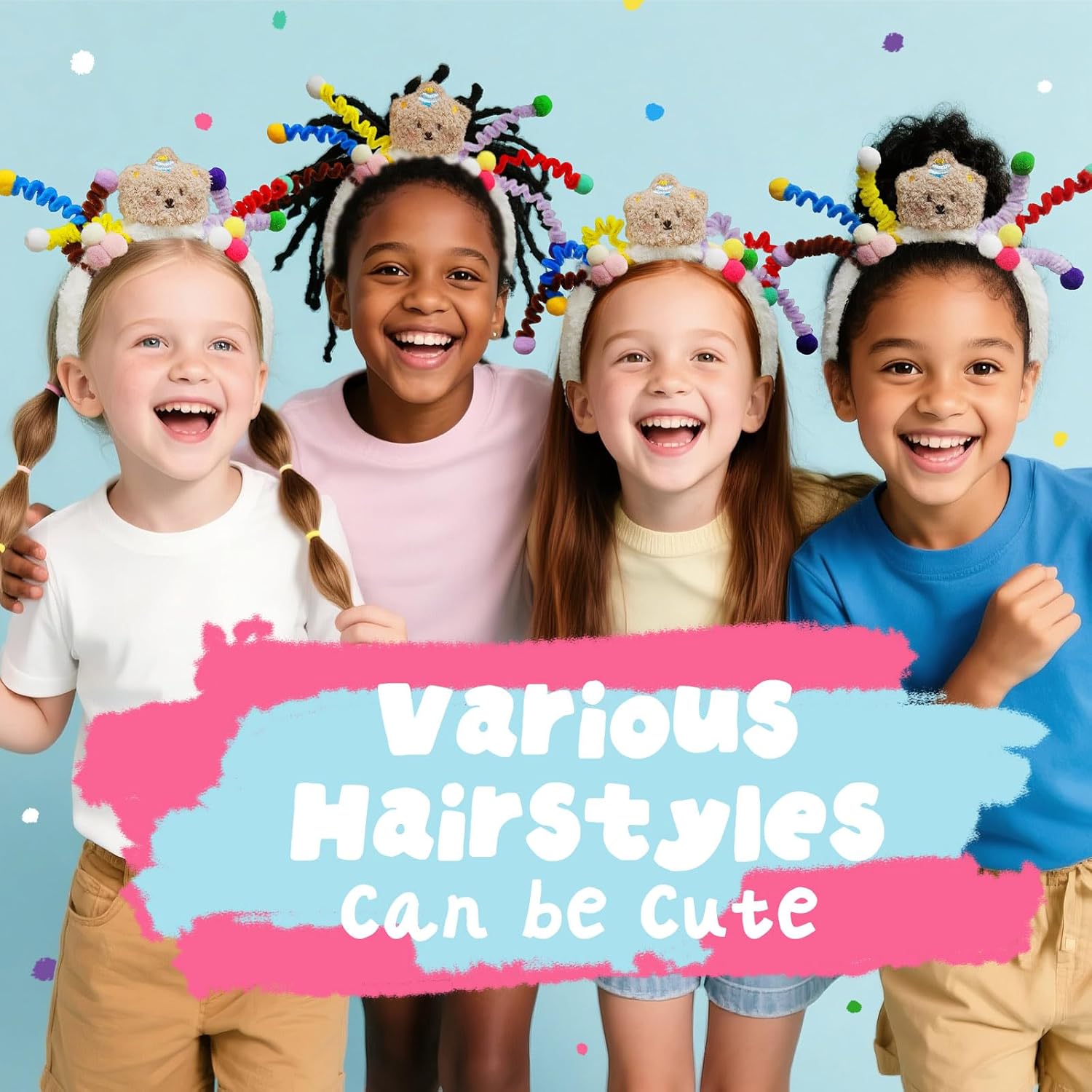 16 PCS Hair Tinsel Extension and 1 PC Halloween Headband V1259-DP01-A-1496