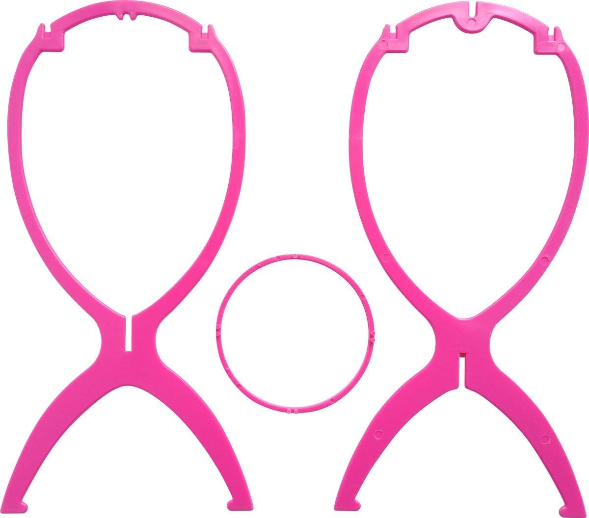 Wig Stand for Wigs, Plastic Holder, Pink 1 PCS V1259-DP01-A-1497