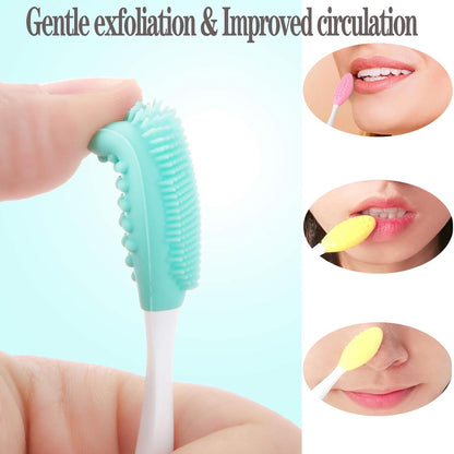 6PCS Lip Scrub Brush Tool,Double-Sided Silicone Exfoliating Lips Brushes,Gentle Exfoliator Scrubber for V1259-DP01-A-1498