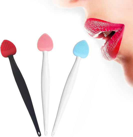 Lip Scrub Brush Tool,Double-Sided Silicone Exfoliating Brushes Kits,Gentle Exfoliator Scrubber for V1259-DP01-A-1499