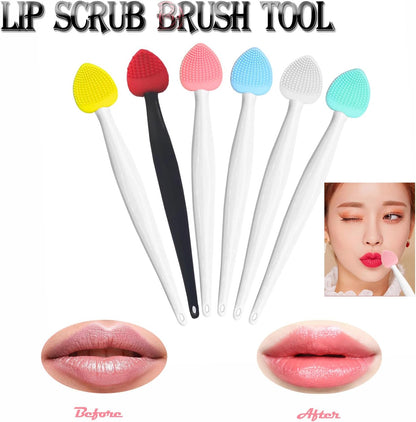 12PCS Lip Scrub Brush Tool,Double-Sided Silicone Exfoliating Lips Brushes Fuller Healthy V1259-DP01-A-1507