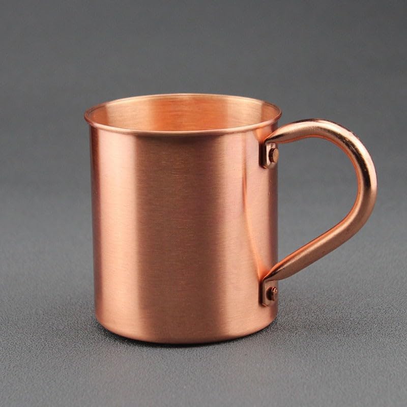 Moscow Mule Mug Pure Copper Without Inside Liner, Sports Straight Cup Handle for Cocktail Coffee Beer Milk V1259-DP01-A-1517