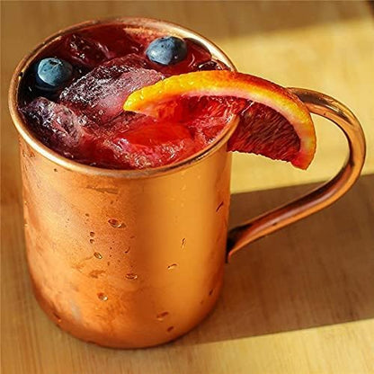 Moscow Mule Mug Pure Copper Without Inside Liner, Sports Straight Cup Handle for Cocktail Coffee Beer Milk V1259-DP01-A-1517