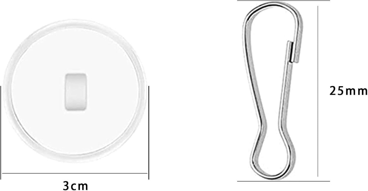 30 Pieces Clear Self-Adhesive Ceiling Hooks, No-Drill Ceiling Hooks, Sticky Hooks with Flagpole Clips for V1259-DP01-A-1523