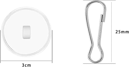 30 Pieces Clear Self-Adhesive Ceiling Hooks, No-Drill Ceiling Hooks, Sticky Hooks with Flagpole Clips for V1259-DP01-A-1523
