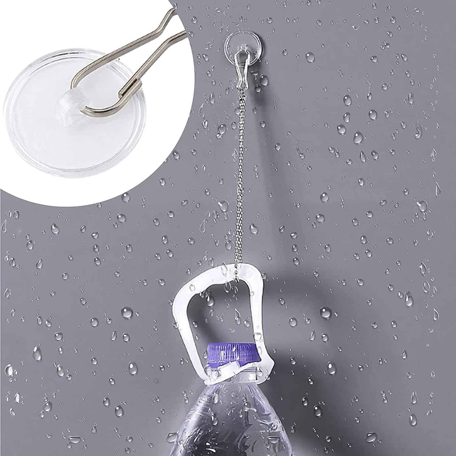 30 Pieces Clear Self-Adhesive Ceiling Hooks, No-Drill Ceiling Hooks, Sticky Hooks with Flagpole Clips for V1259-DP01-A-1523