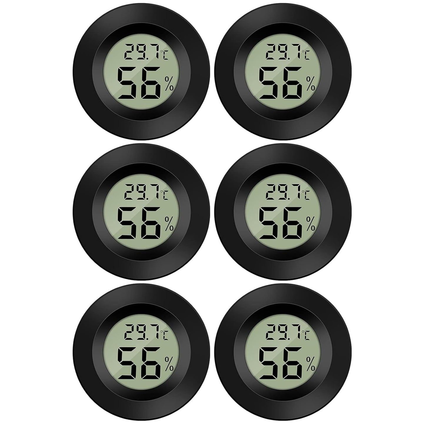 Mini Digital Hygrometer Thermometer Temperature Humidity Meter for Indoor Greenhouse Living Room 6 Pieces V1259-DP01-A-1529