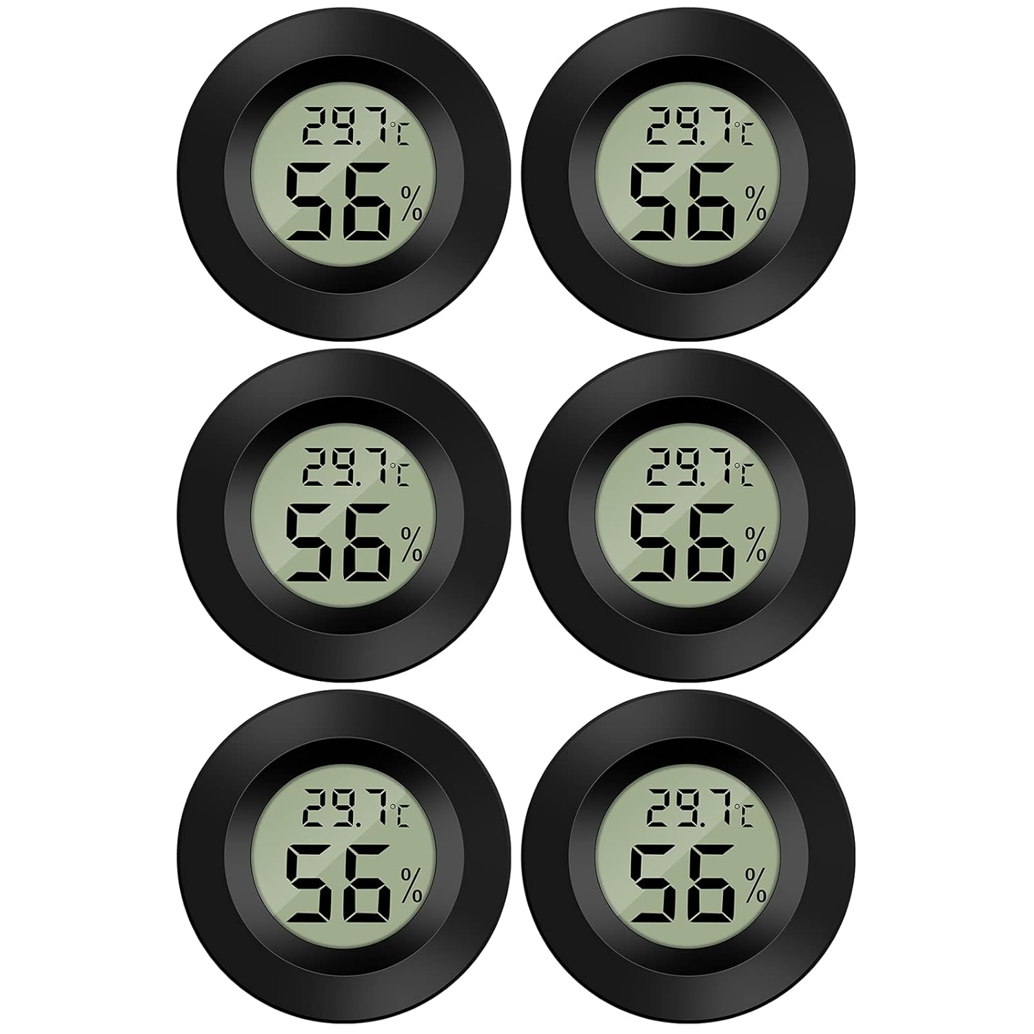 Mini Digital Hygrometer Thermometer Temperature Humidity Meter for Indoor Greenhouse Living Room 6 Pieces V1259-DP01-A-1529