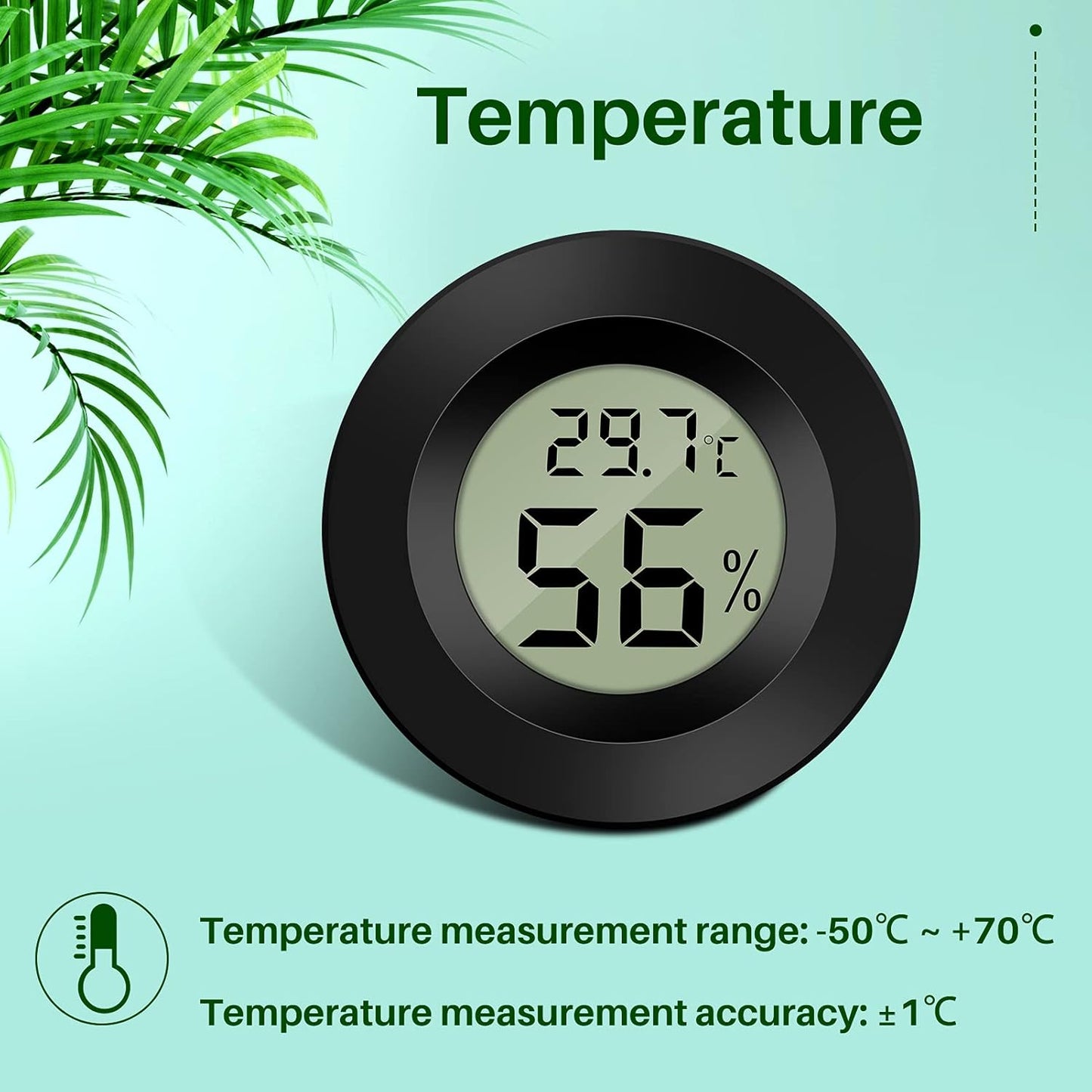 Mini Digital Hygrometer Thermometer Temperature Humidity Meter for Indoor Greenhouse Living Room 6 Pieces V1259-DP01-A-1529