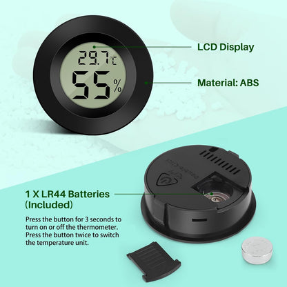 Mini Digital Hygrometer Thermometer Temperature Humidity Meter for Indoor Greenhouse Living Room 6 Pieces V1259-DP01-A-1529