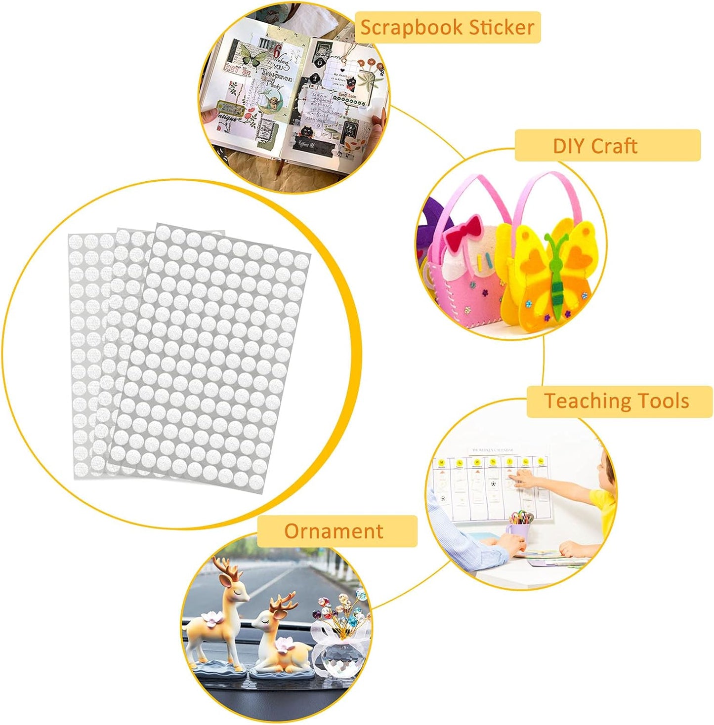 1008 Self-Adhesive Hook and Loop Dots - Petluno 10mm White Hook and Loop Stick on Dots, Round Hook and Loop V1259-DP01-A-1530