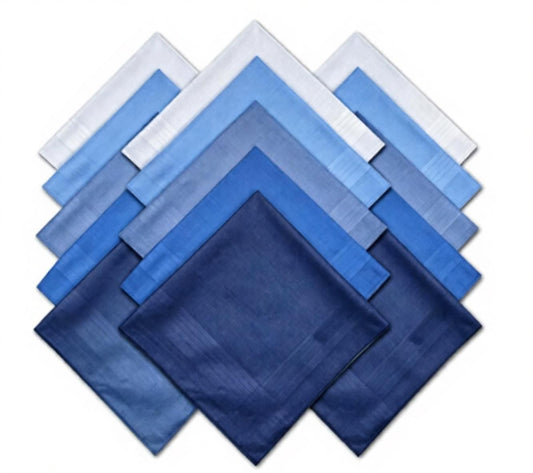 Petluno Men's Cotton Gents Hankies Set, 15 Pack Large Handkerchiefs, Premium Pocket Squares for Men & Women, V1259-DP01-A-1541