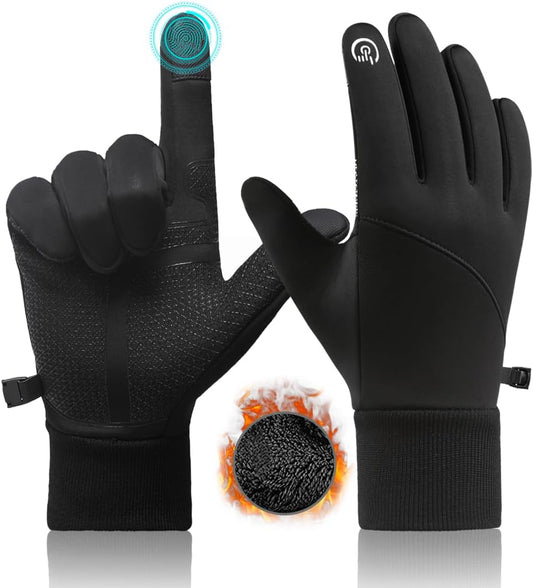 Petluno Winter Warm Gloves, Windproof Water-Resistant Thermal Gloves Anti-slip Touch Screen Cycling for Men V1259-DP01-A-1544