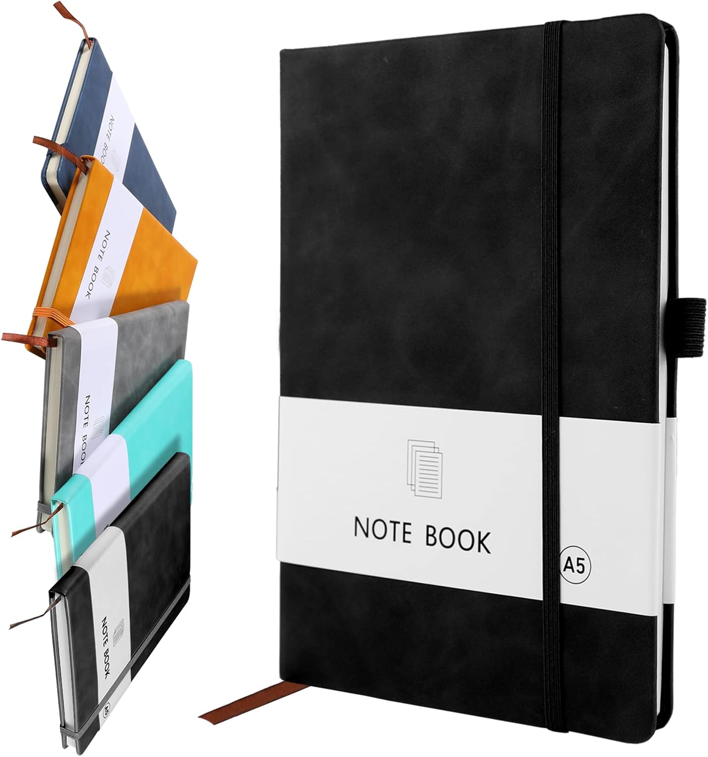 A5 Notebook, Notebook Note Book Pad Journal Notepad PU Leather for Office School Home Business Writing & V1259-DP01-A-1547