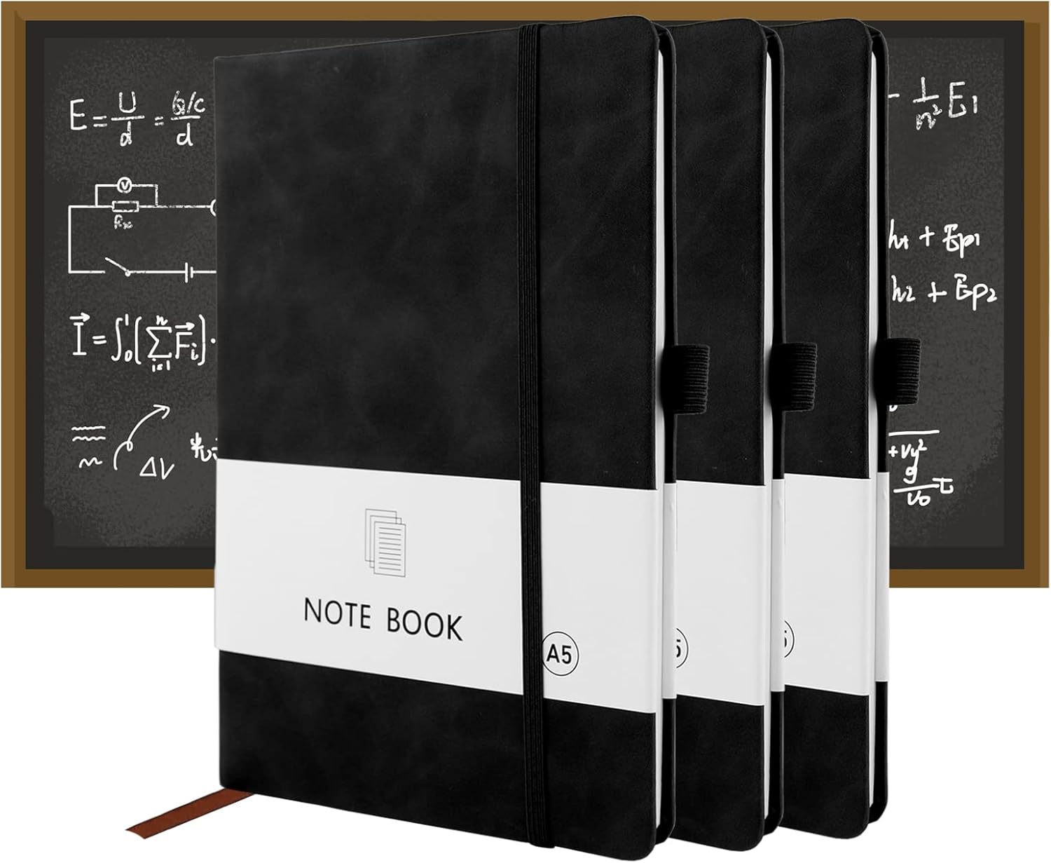 A5 Notebook, Notebook Note Book Pad Journal Notepad PU Leather for Office School Home Business Writing & V1259-DP01-A-1547
