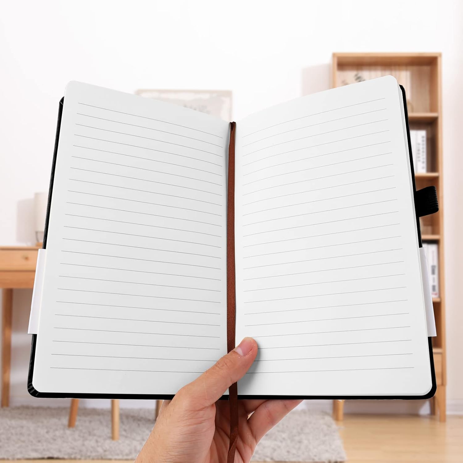 A5 Notebook, Notebook Note Book Pad Journal Notepad PU Leather for Office School Home Business Writing & V1259-DP01-A-1547