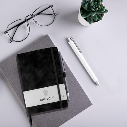 A5 Notebook, Notebook Note Book Pad Journal Notepad PU Leather for Office School Home Business Writing & V1259-DP01-A-1547