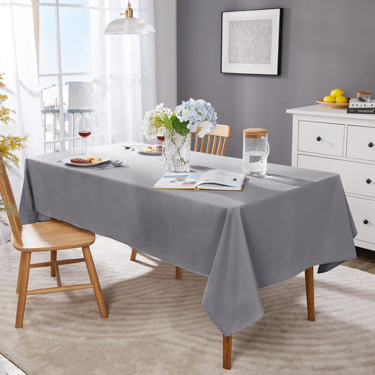 Petluno Oxford Decorative Table Cloth Rectangle Water Resistant Tablecloth for Home 137x200cm(54x79in) Grey V1259-DP01-A-1553