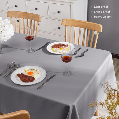 Petluno Oxford Decorative Table Cloth Rectangle Water Resistant Tablecloth for Home 137x200cm(54x79in) Grey V1259-DP01-A-1553