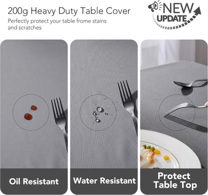 Petluno Oxford Decorative Table Cloth Rectangle Water Resistant Tablecloth for Home 137x200cm(54x79in) Grey V1259-DP01-A-1553