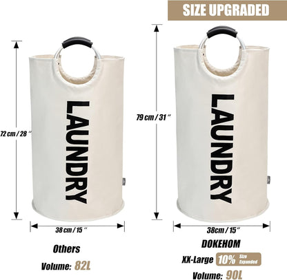 Petluno 90L Large Laundry Basket, Collapsible Bag, Freestanding Tall Clothes Hamper, Foldable Washing Bin V1259-DP01-A-1562