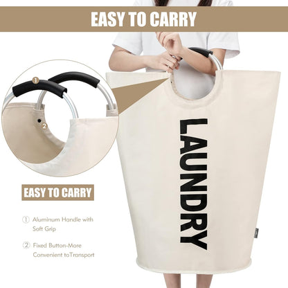 Petluno 90L Large Laundry Basket, Collapsible Bag, Freestanding Tall Clothes Hamper, Foldable Washing Bin V1259-DP01-A-1562