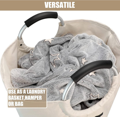 Petluno 90L Large Laundry Basket, Collapsible Bag, Freestanding Tall Clothes Hamper, Foldable Washing Bin V1259-DP01-A-1562