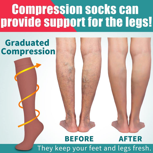 Petluno 4 Pairs Compression Socks For Women & Men - Best Circulation Support for Athletic Running, Cycling, V1259-DP01-A-1564
