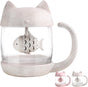 Petluno Glass Cat Teacup, Fish Infuser Water Bottle, 250ML Bulk Strainer White V1259-DP01-A-1573