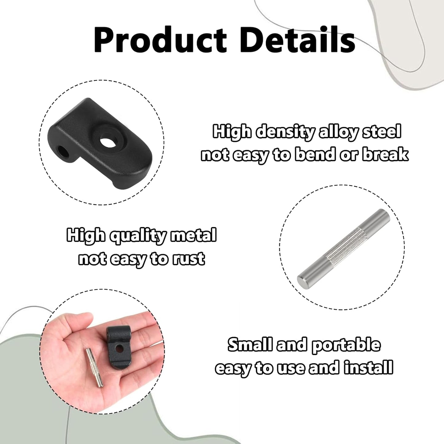 Folding hook lock with iron clasp, compatible with Xiao-Mi M365, reinforced hinge for aluminium folding V1259-DP01-A-1618
