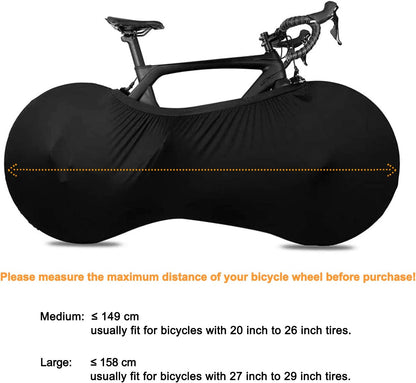 Bike Wheel Cover Indoor Dust-Proof and High Elasticity Bicycle Bag Black Large V1259-DP01-A-1633