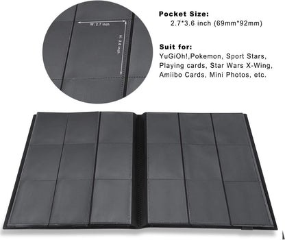 Trading Card Binder, Storage Case for 360 Cards, Compatible with Pokemon (Black) Black V1259-DP01-A-1635