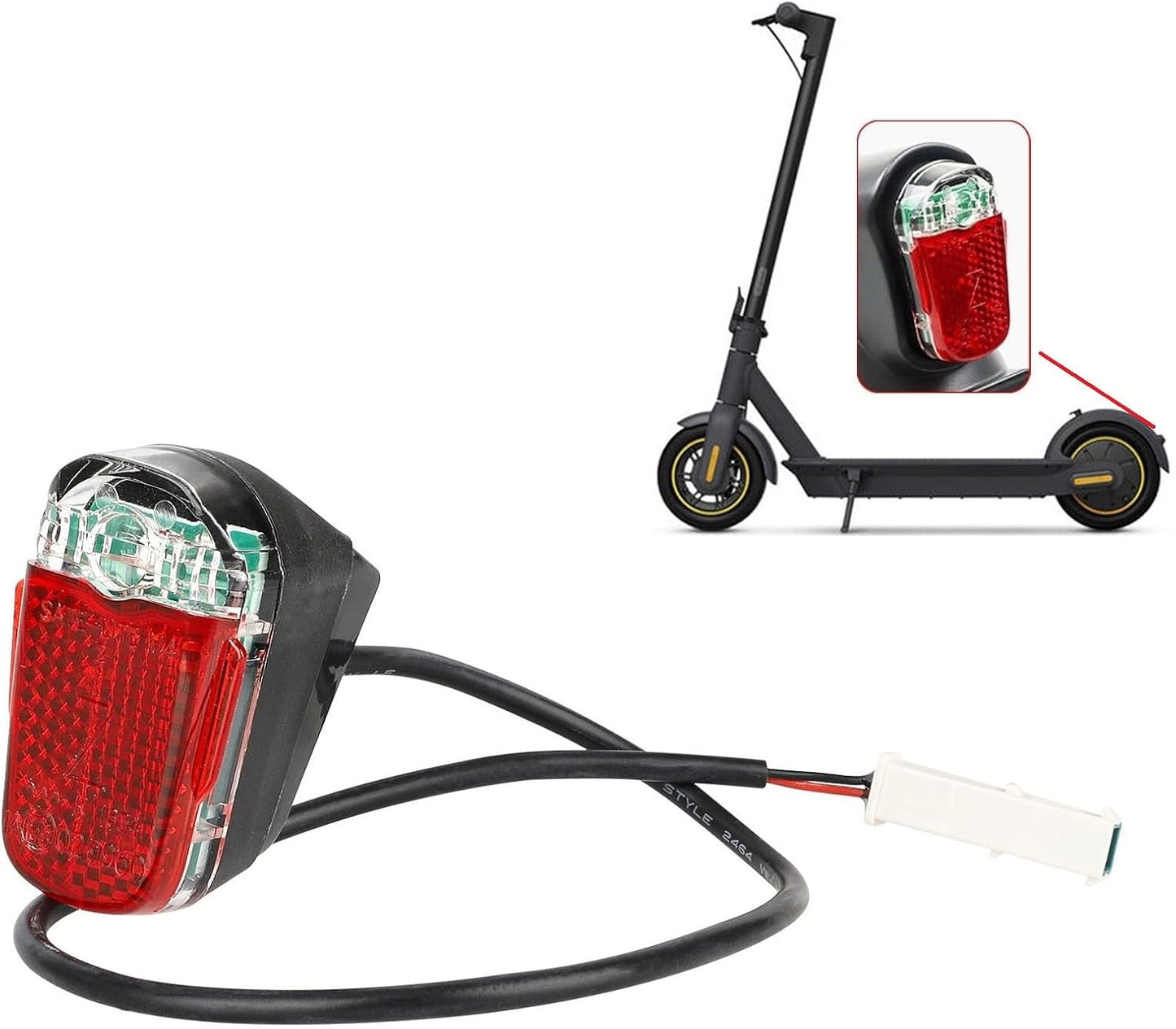 Tail light, tail light splash guard, IPX4 waterproof, red, for Segway Ninebot Max G30 / G30LP G30LE II V1259-DP01-A-1640