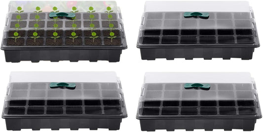 Petluno 4-piece seedling trays, 24-cell plastic seedling propagation trays, flower seed growing containers V1259-DP01-A-1644