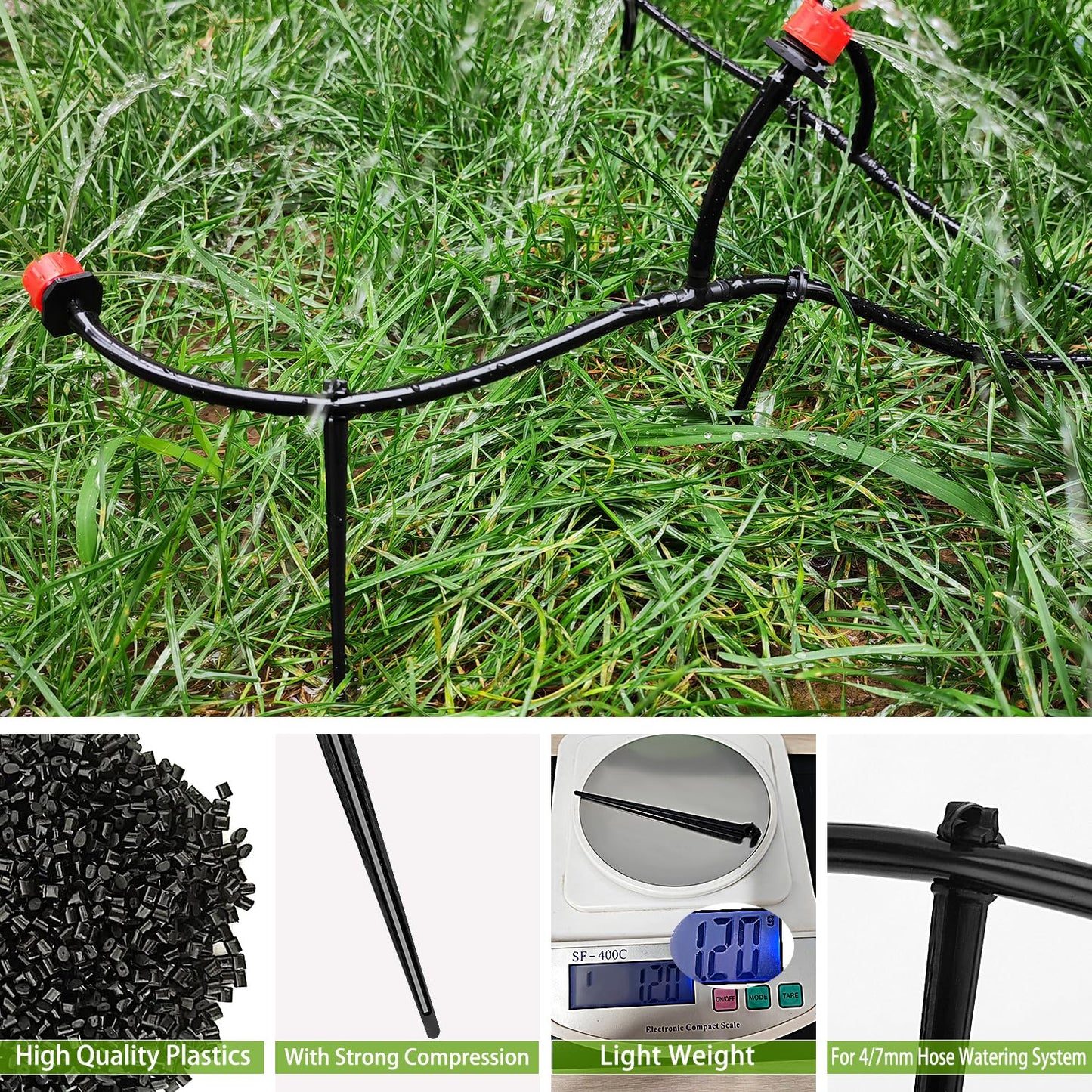 Petluno 100 Pieces Irrigation Dripper Stakes, Dripper Support for Irrigation, for 4/7 mm Hose, Vegetable V1259-DP01-A-1650